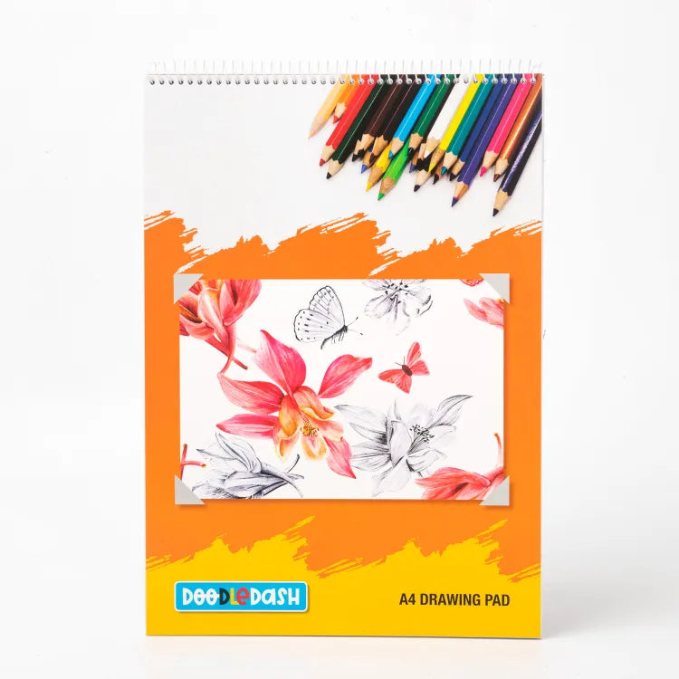 2pk, A4 drawing paper pad, 90 gsm, 50 sheets each. DoodleDash.