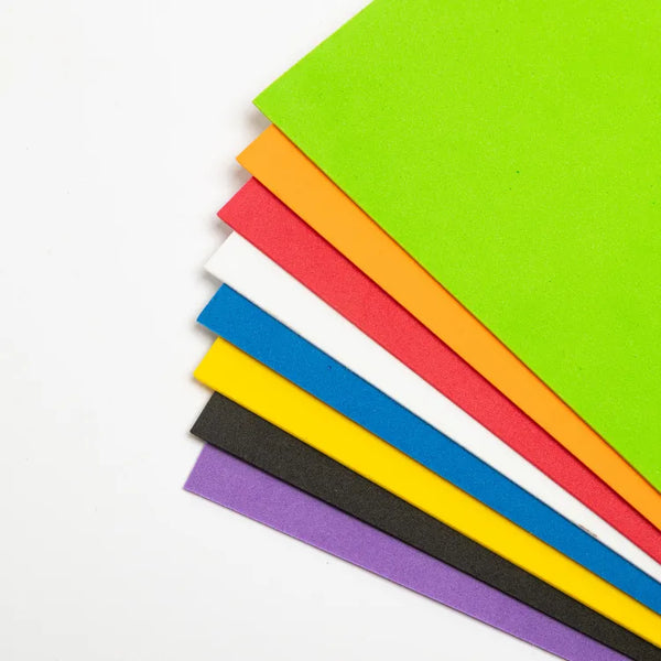 Colorful EVA foam sheets ideal for kids' arts and crafts