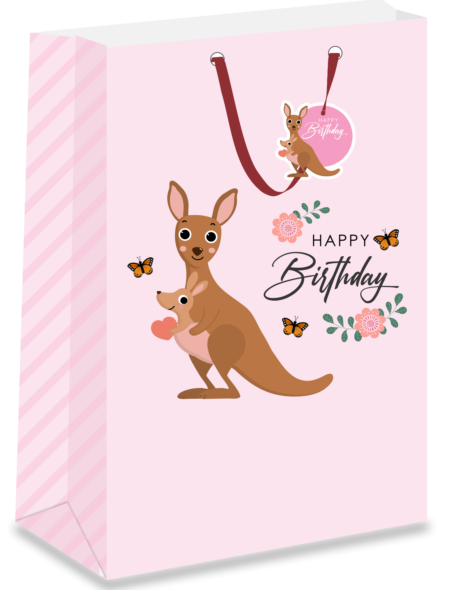 kangaroo paper craft gift bag
